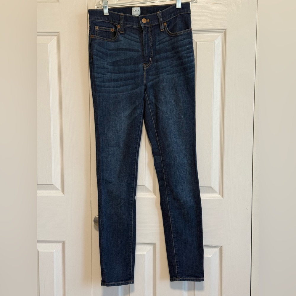 J. Crew dark wash skinny jeans mid/ high rise stretch denim. 28